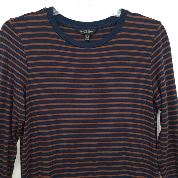 Lucky Brand XS Striped Knit Crew Neck Maxi Dress - Picture 5 of 11